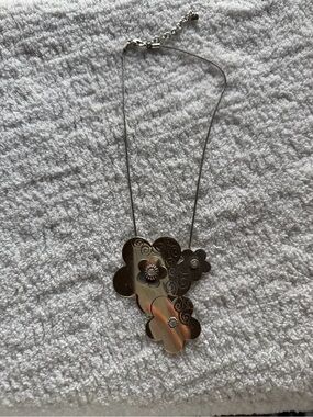 Brighton Silver Floral Statement Necklace - Elegant Women's Jewelry